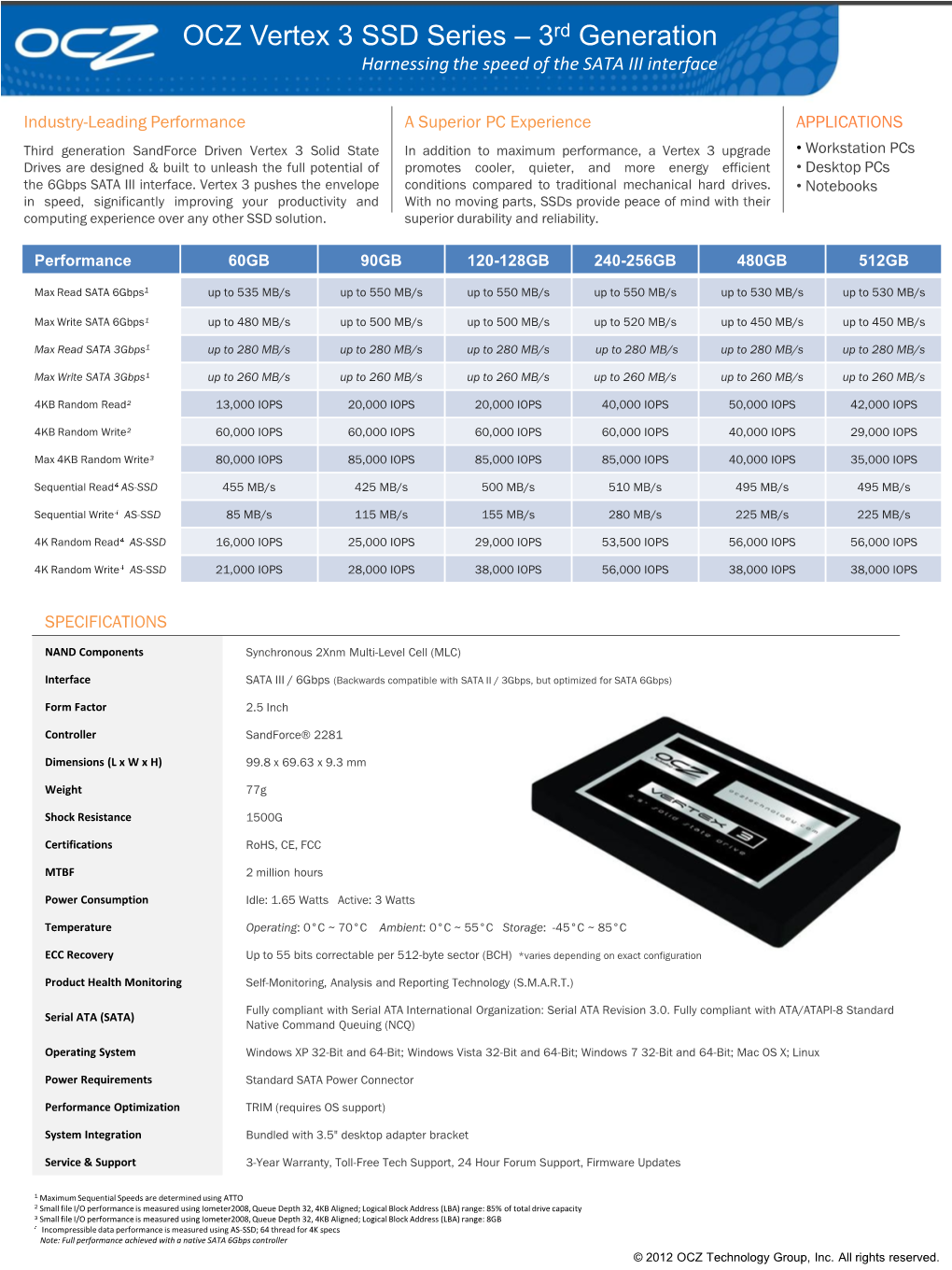 OCZ Vertex 3 SSD Series – 3Rd Generation Harnessing the Speed of the SATA III Interface