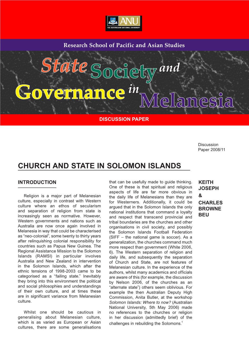 State Societyand Governancein Melanesia