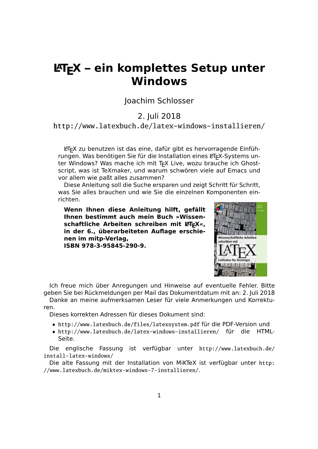 LATEX – Ein Komplettes Setup Unter Windows