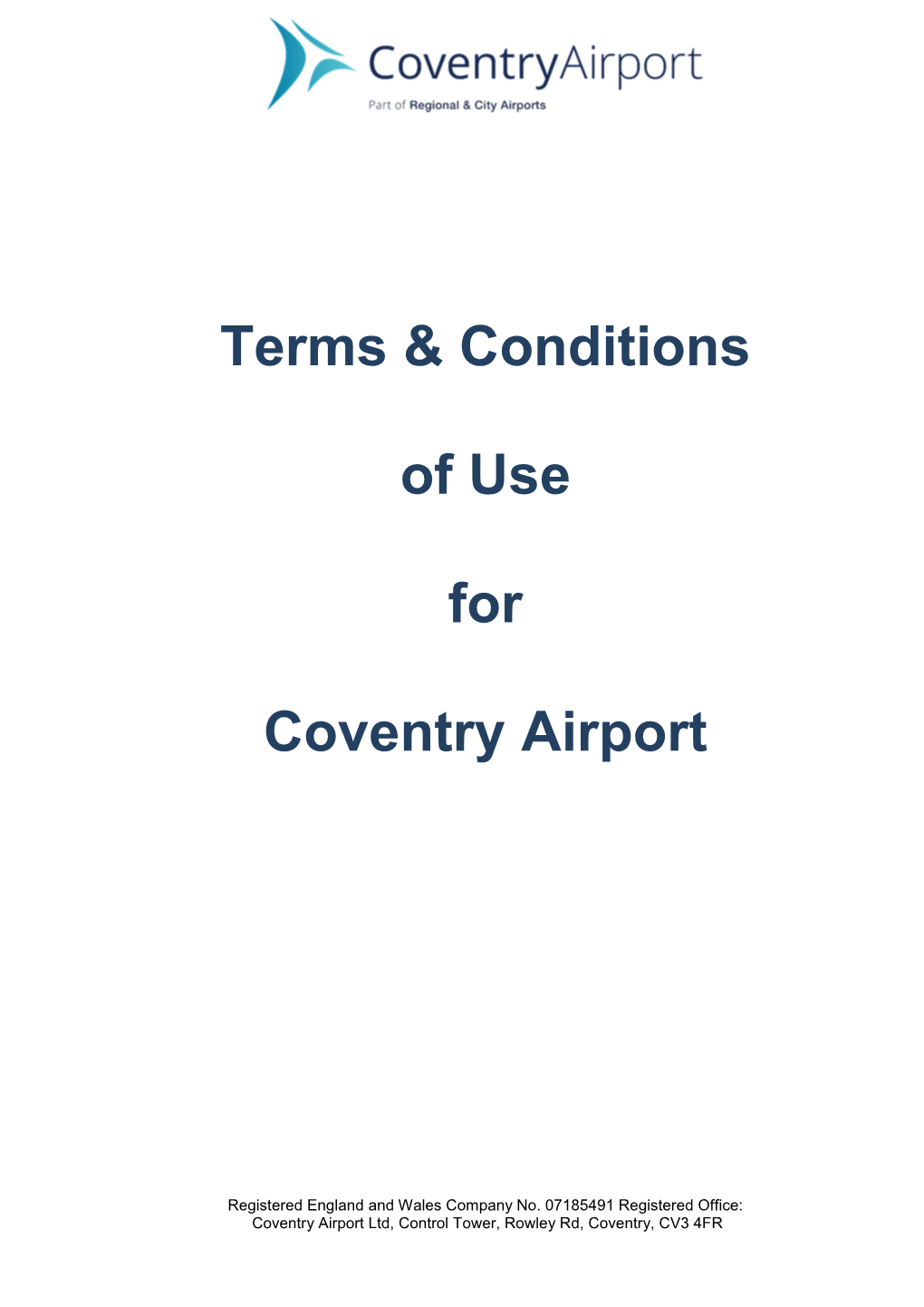 Terms & Conditions of Use for Coventry Airport