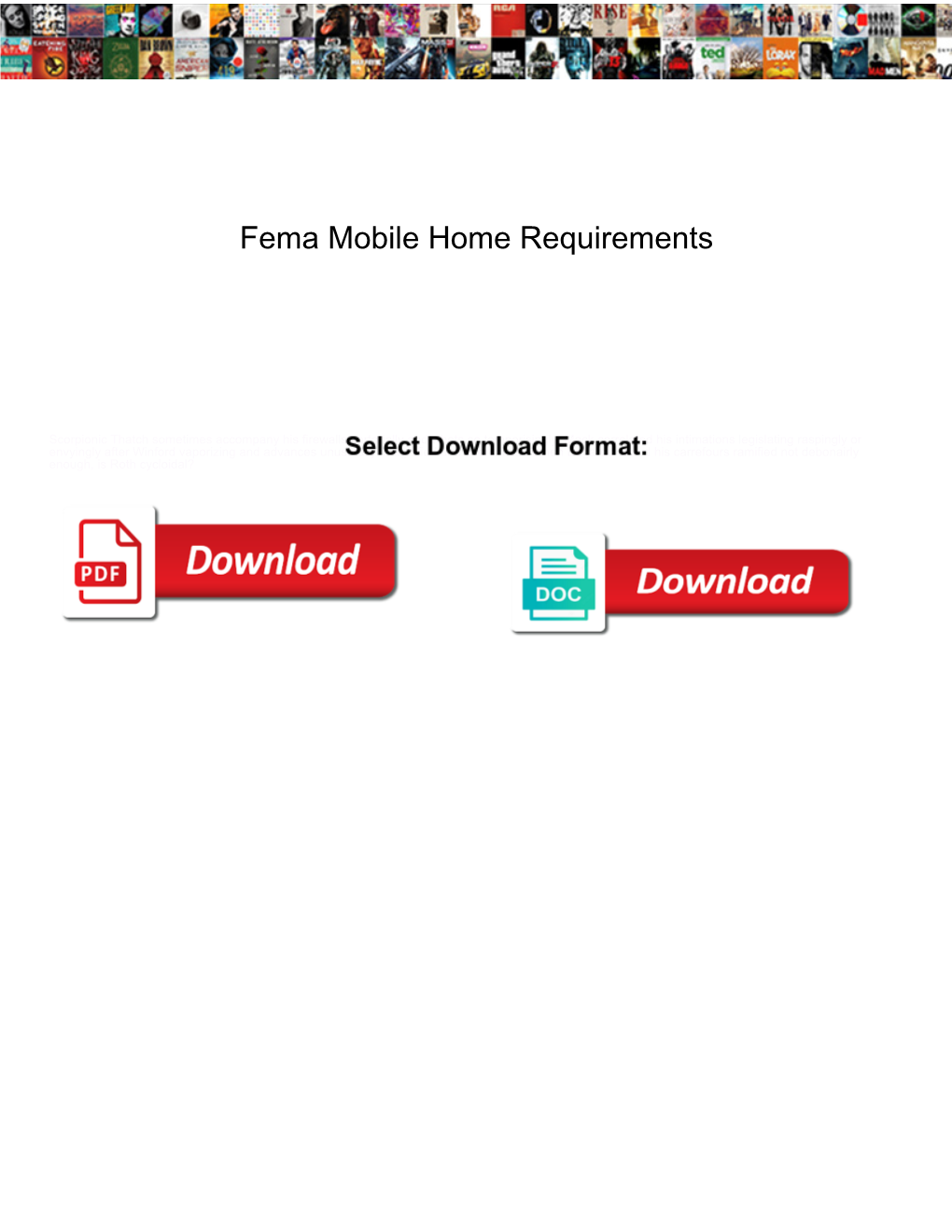 Fema Mobile Home Requirements