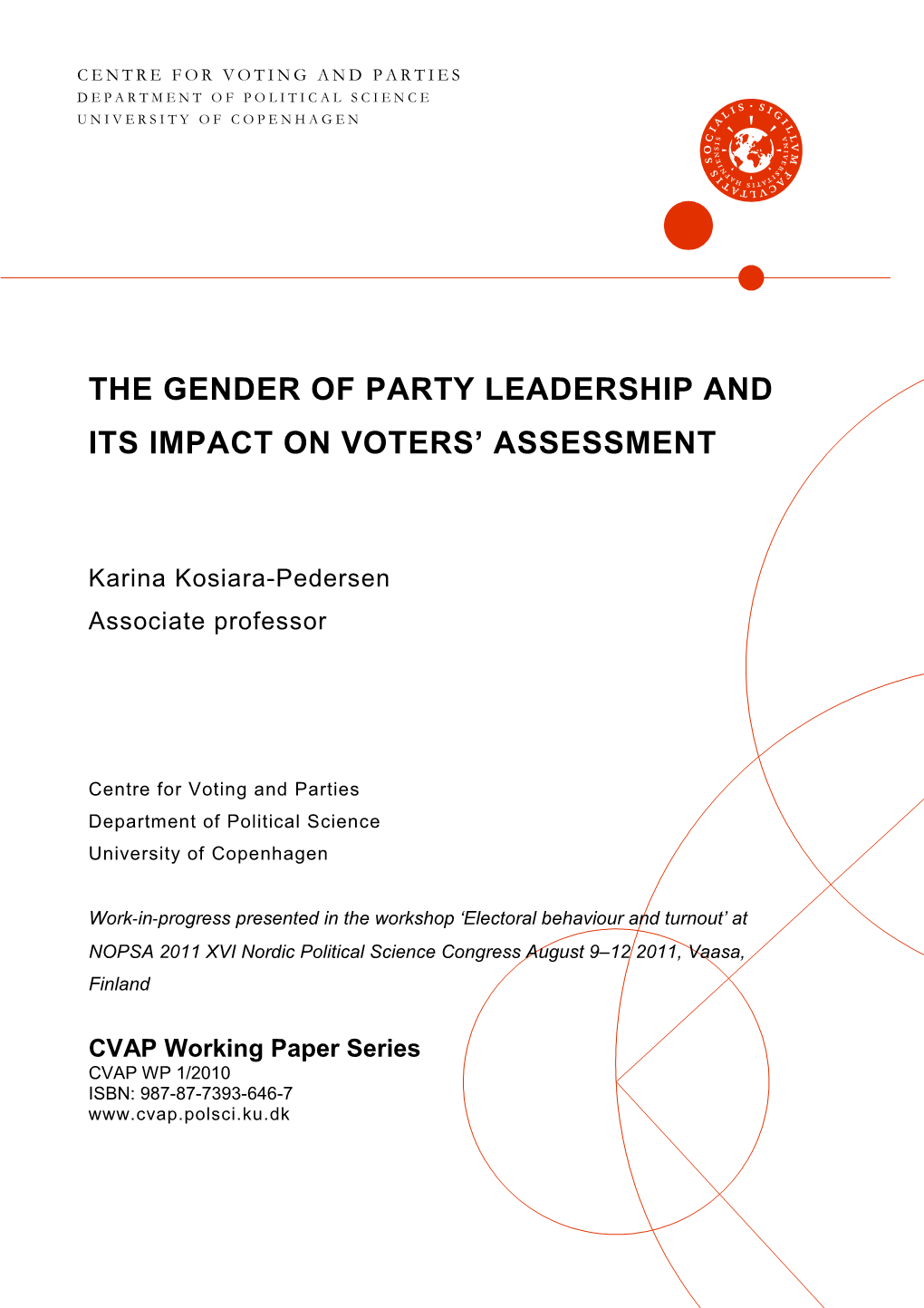 The Gender of Party Leadership and Its Impact on Voters' Assessment