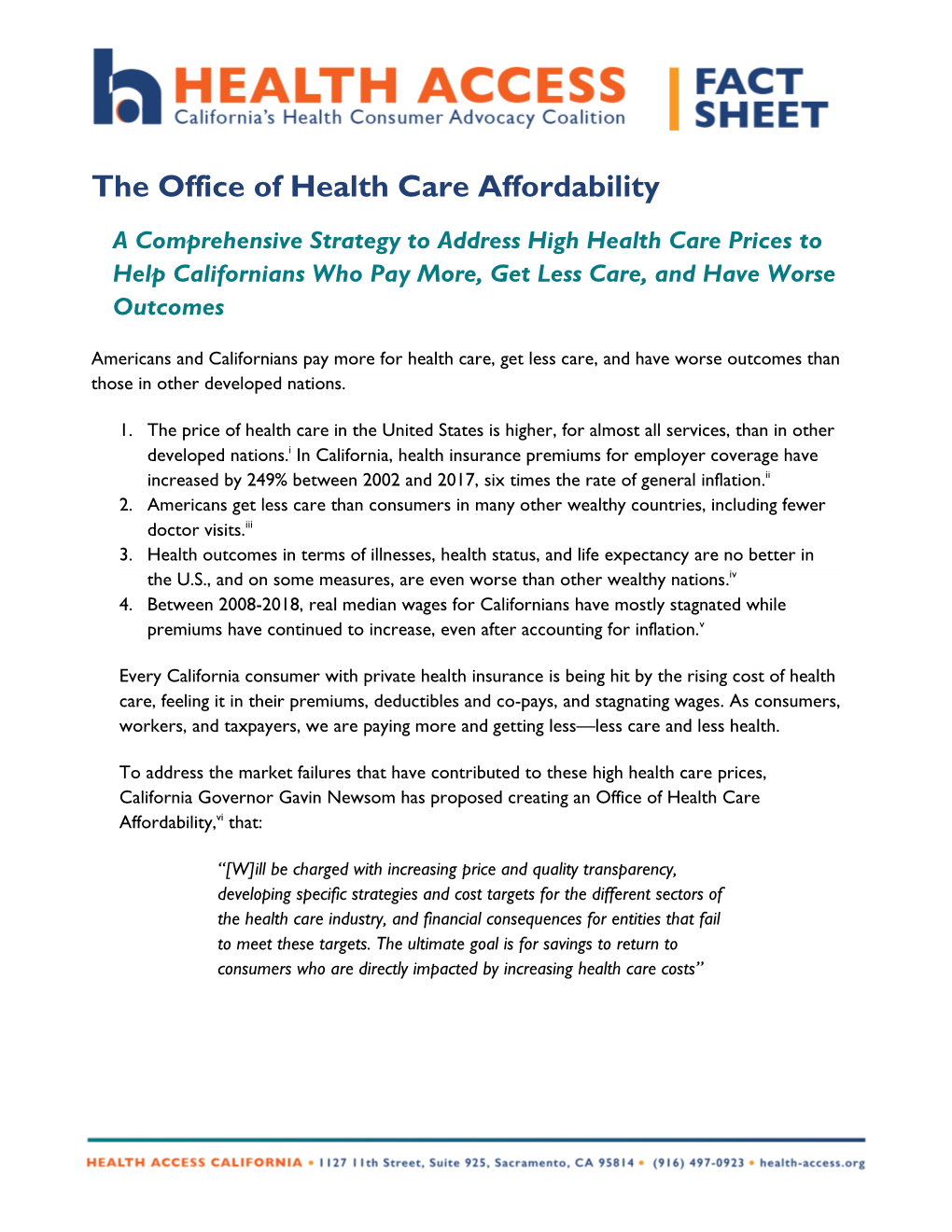 The Office of Health Care Affordability