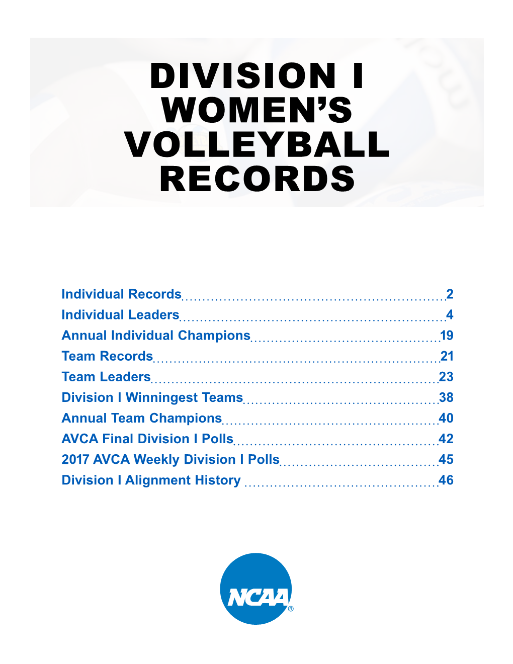 Division I Women's Volleyball Records