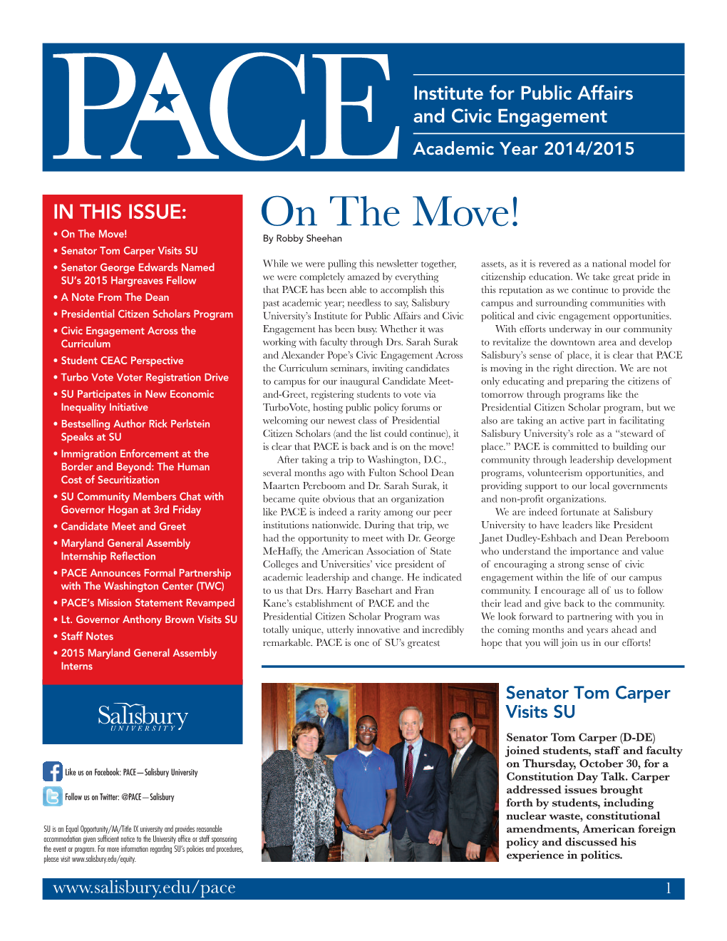 PACE Newsletter Spring 2015