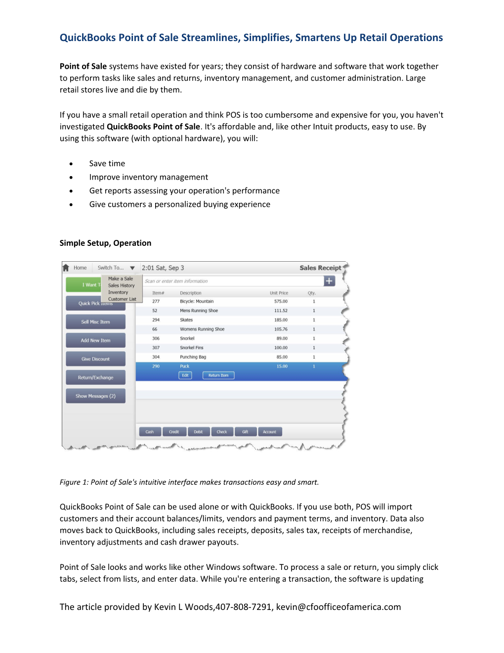 Quickbooks Point of Sale Streamlines, Simplifies, Smartens up Retail Operations