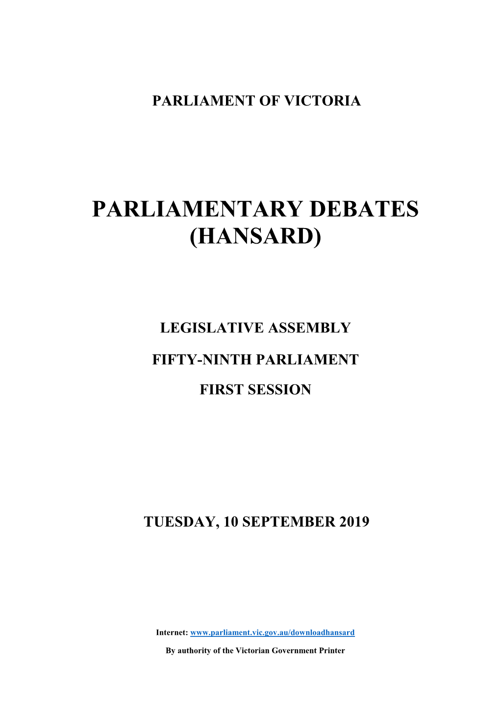 Parliamentary Debates (Hansard)