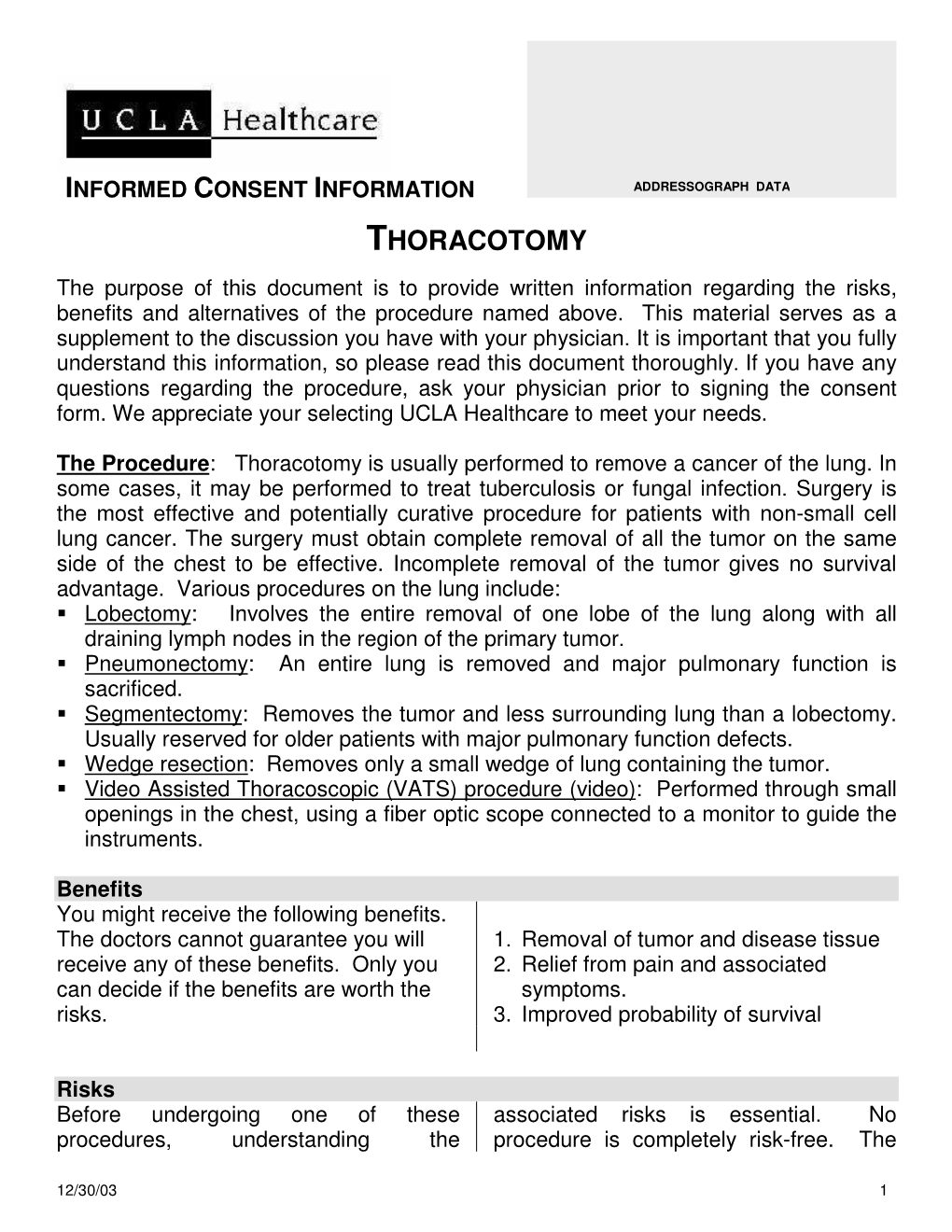 (VATS) and Thoracotomy