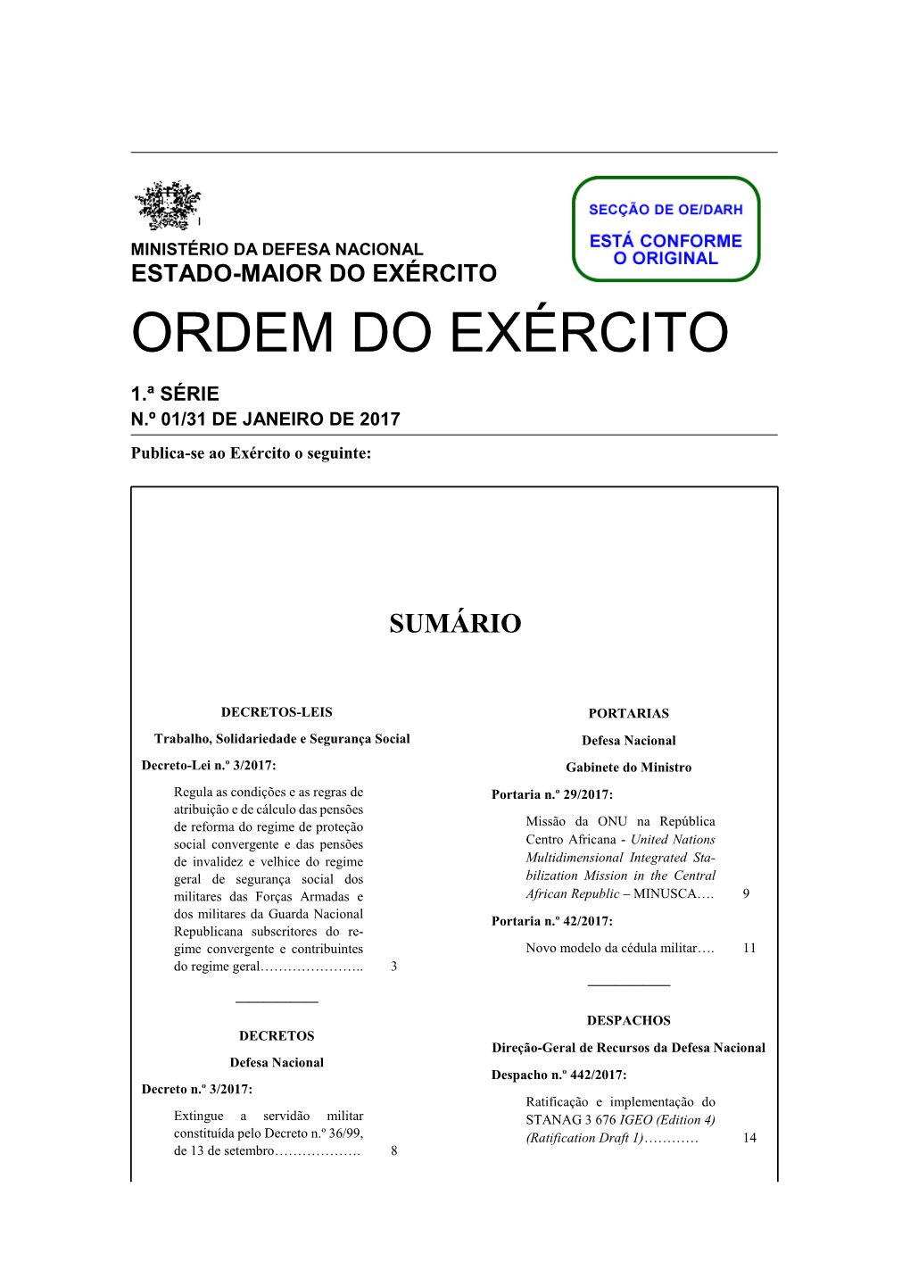 Estado-Maior Do Exército Ordem Do Exército