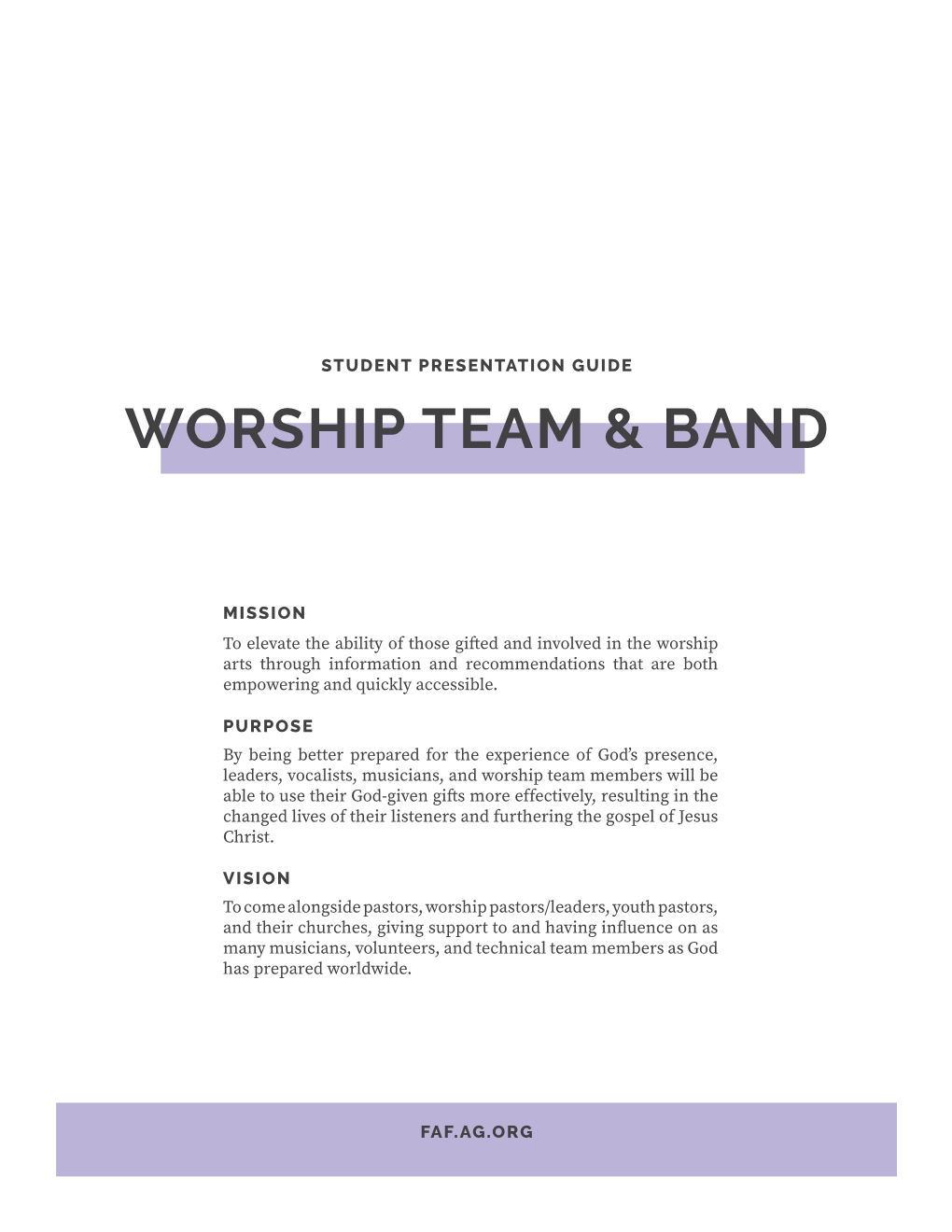 Worship Team & Band