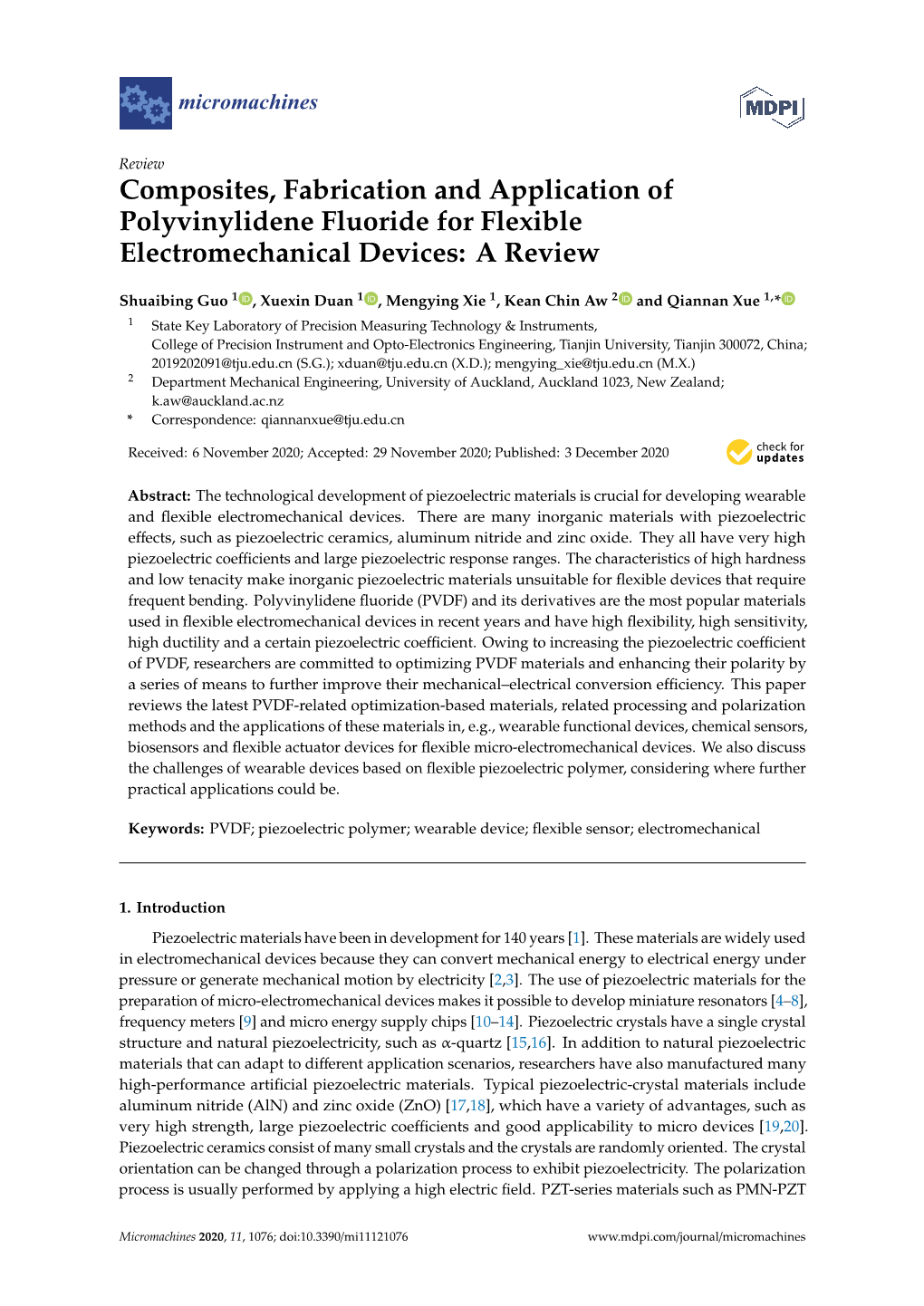 Composites, Fabrication and Application of Polyvinylidene Fluoride for Flexible Electromechanical Devices: a Review