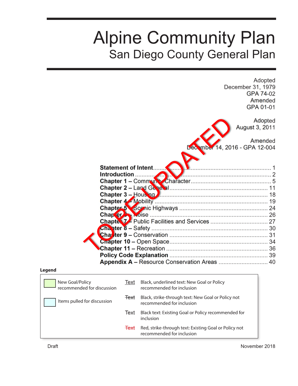 Alpine Community Plan San Diego County General Plan