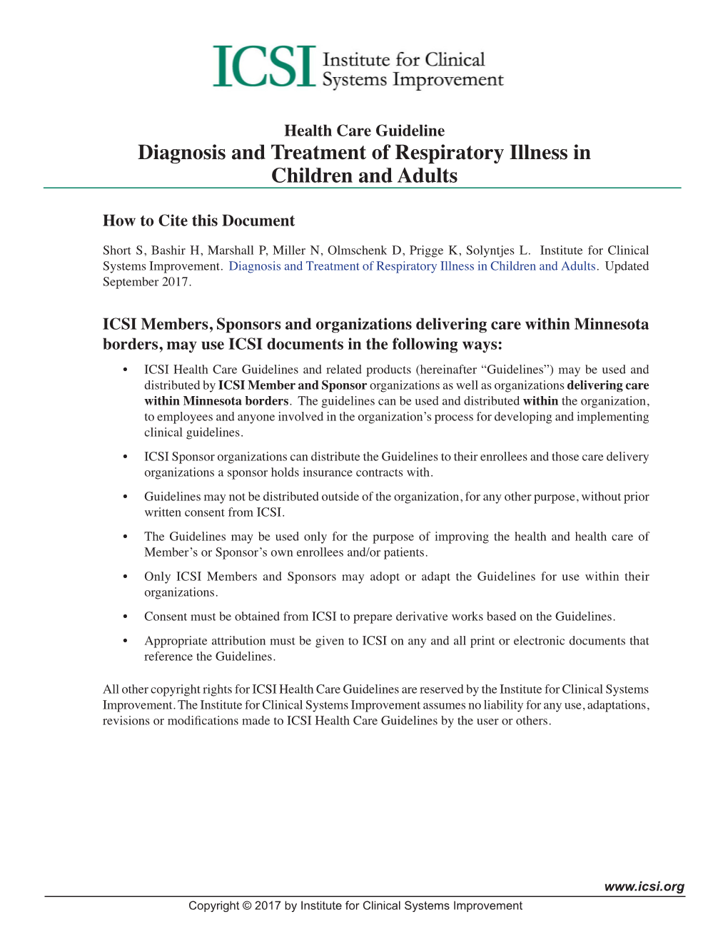 Diagnosis and Treatment of Respiratory Illness in Children and Adults