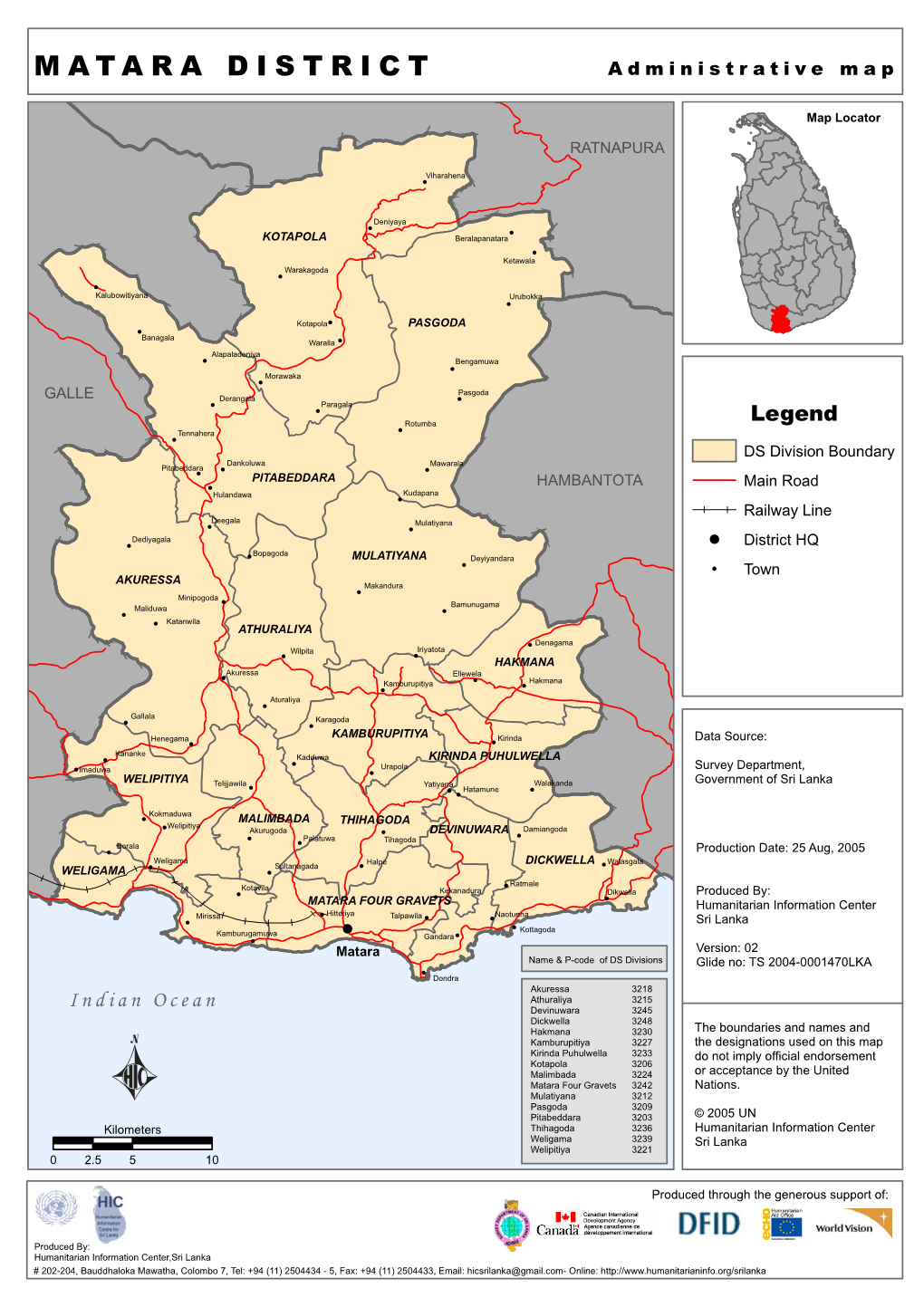 Matara District Map [