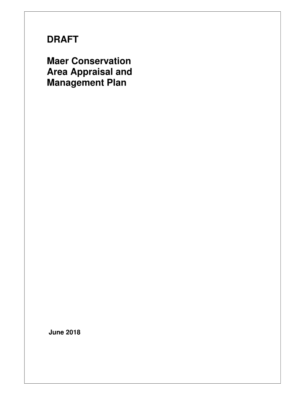 DRAFT Maer Conservation Area Appraisal and Management Plan