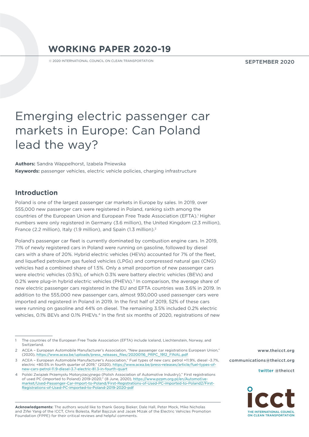 Emerging Electric Passenger Car Markets in Europe: Can Poland Lead the Way?