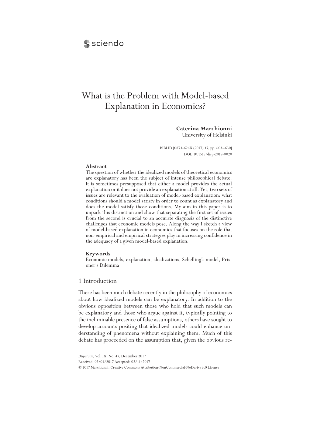 What Is the Problem with Model-Based Explanation in Economics?