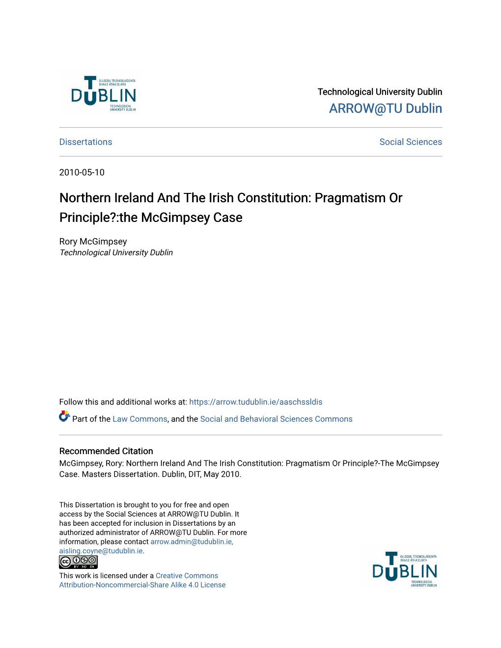 Northern Ireland and the Irish Constitution: Pragmatism Or Principle?:The Mcgimpsey Case