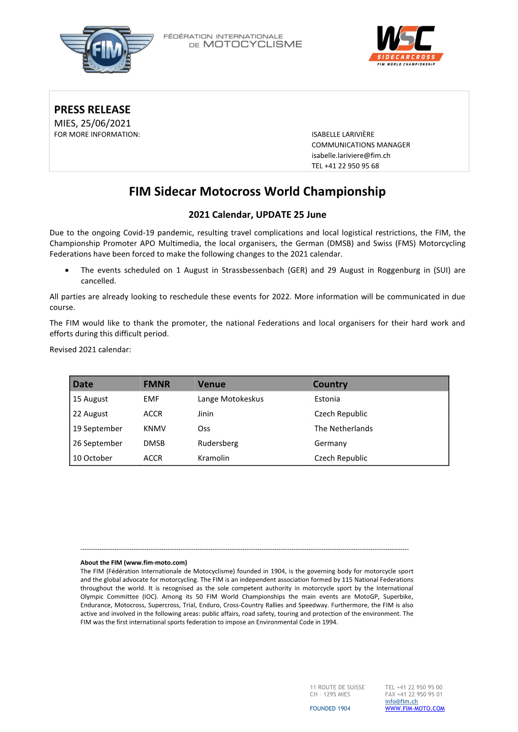 FIM Sidecar Motocross World Championship