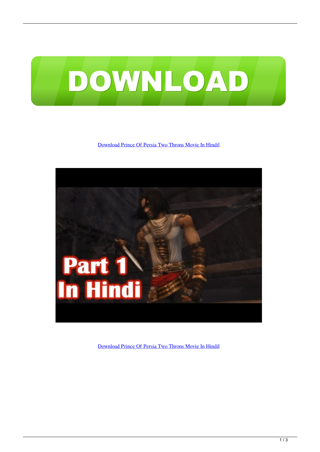 Download Prince of Persia Two Throns Movie in Hindil