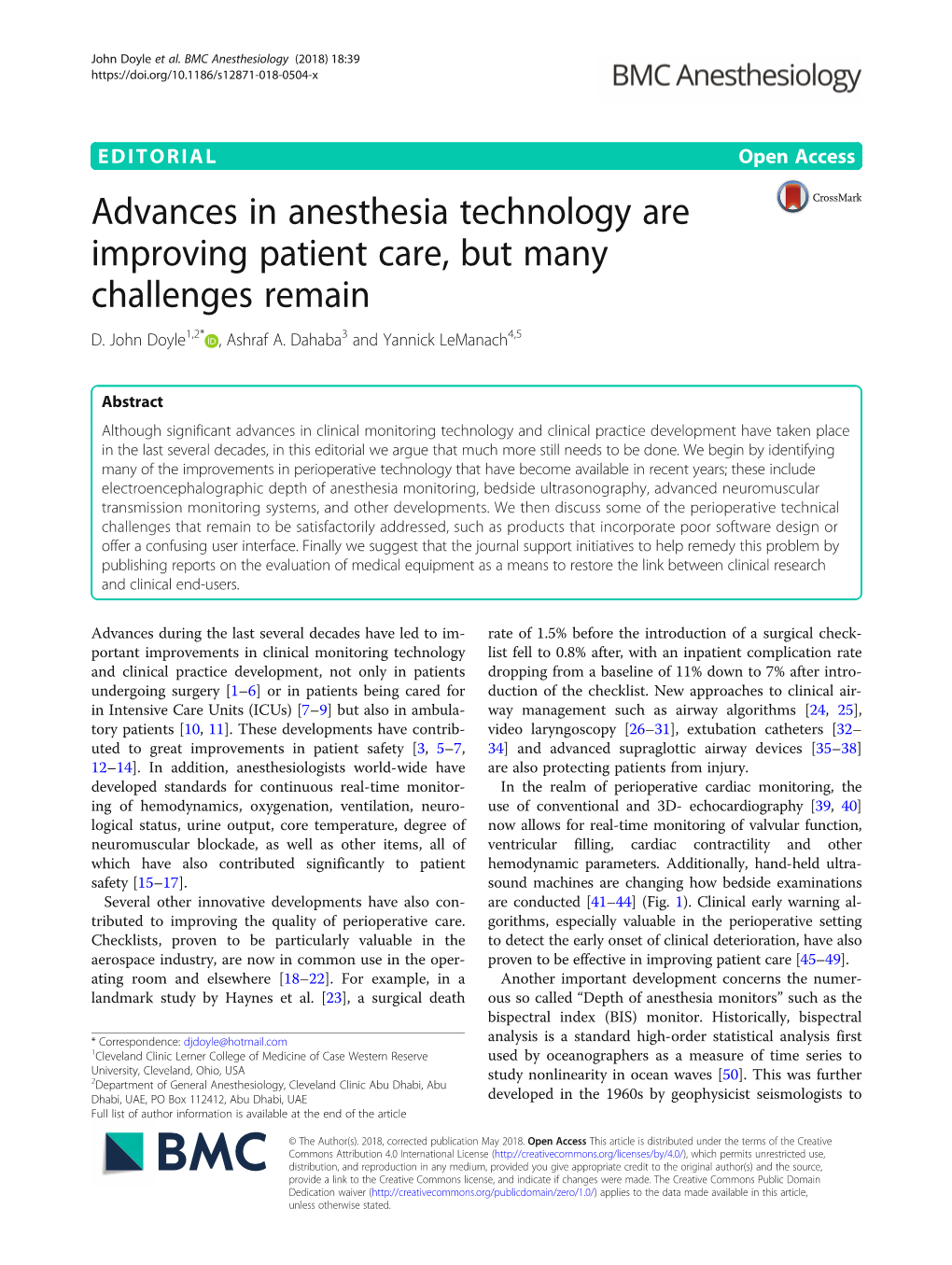 Advances in Anesthesia Technology Are Improving Patient Care, but Many Challenges Remain D