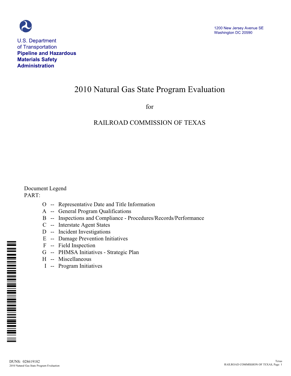 2010 Natural Gas State Program Evaluation