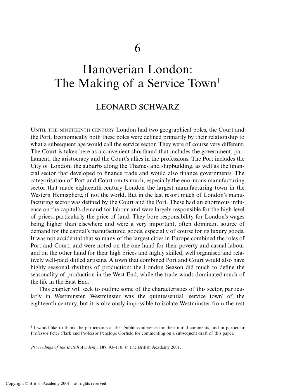 6 Hanoverian London: the Making of a Service Town1