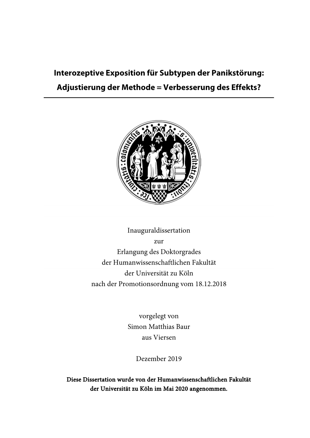 Interozeptive Exposition Für Subtypen Der Panikstörung: Adjustierung Der Methode = Verbesserung Des Effekts?