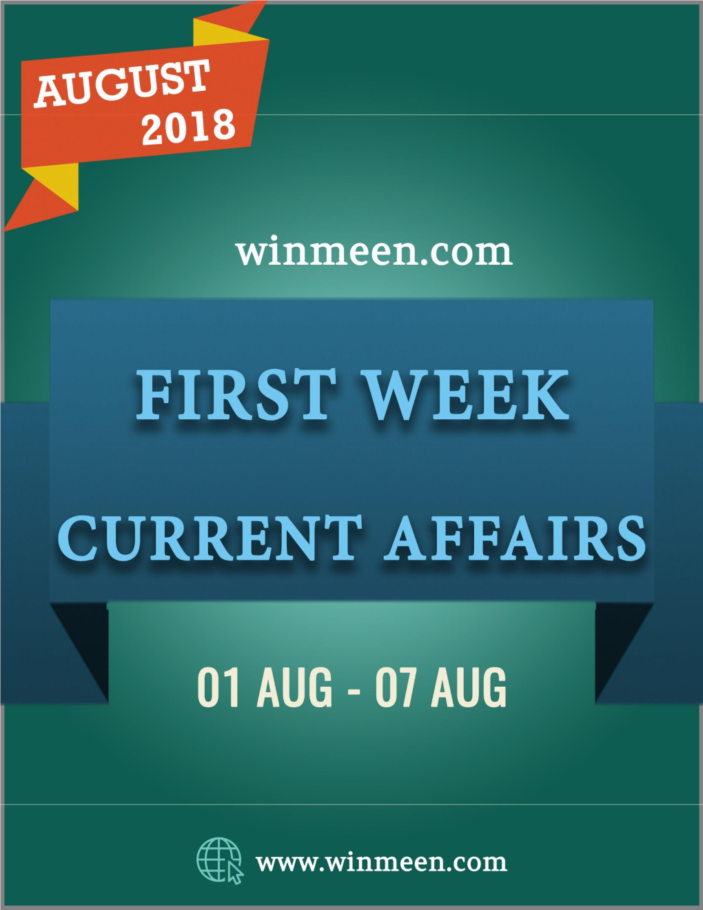 August 1St Week English Current Affairs 2018