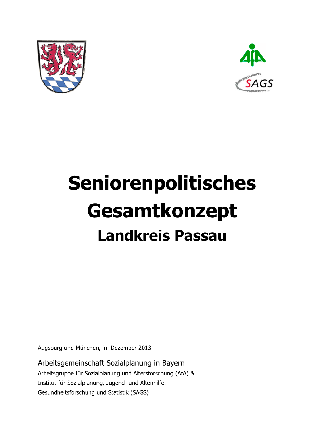 Seniorenpolitisches Gesamtkonzept Landkreis Passau