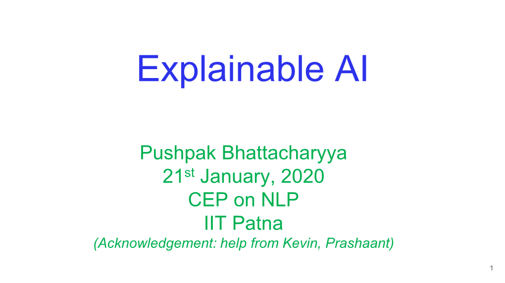 Explainable AI