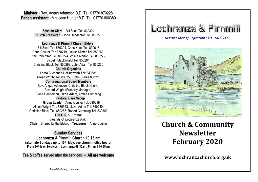 Lochranza & Pirnmill Church & Community Newsletter