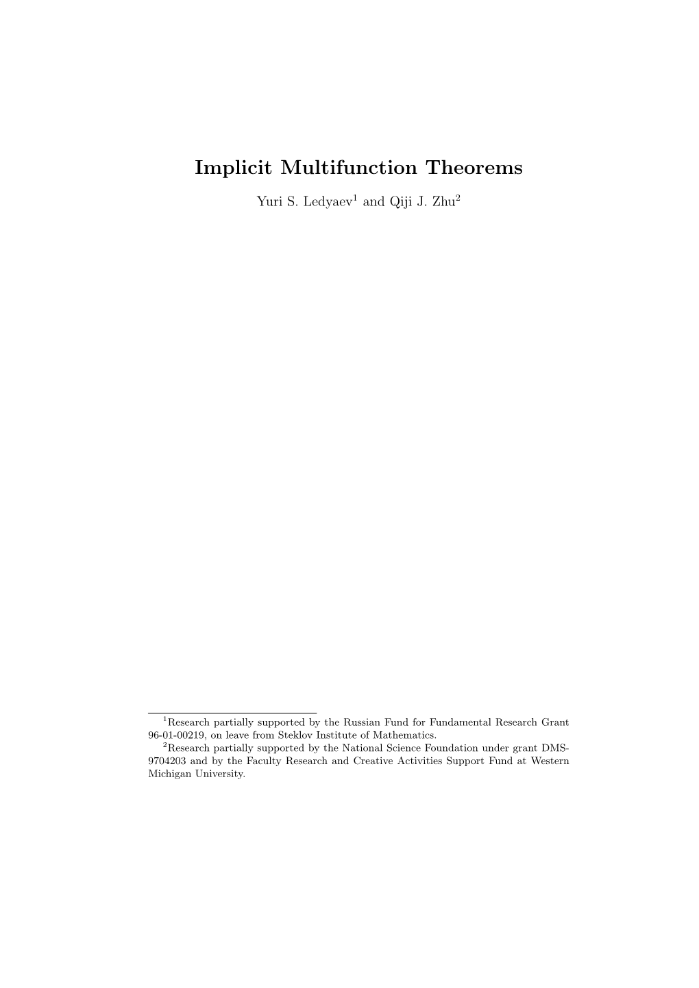 Implicit Multifunction Theorems
