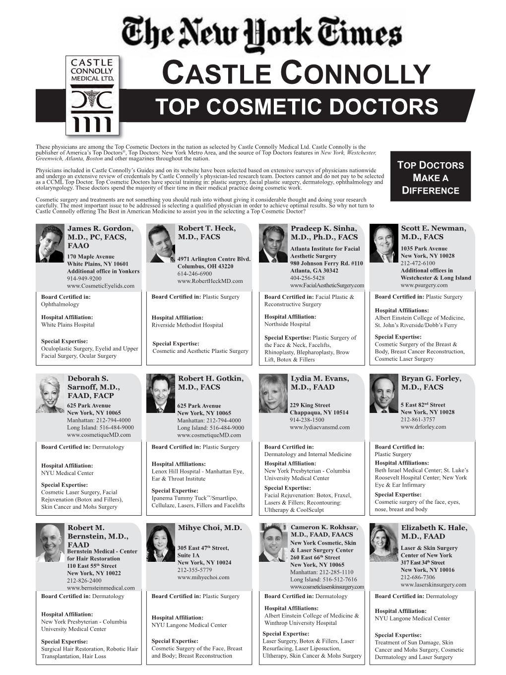 Castle Connolly Top Cosmetic Doctors