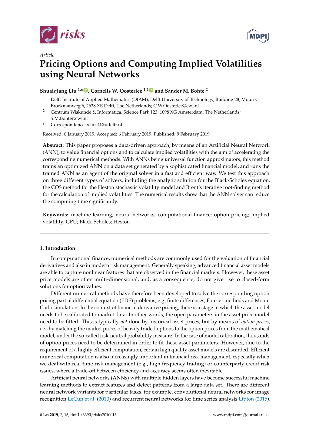 Pricing Options and Computing Implied Volatilities Using Neural Networks
