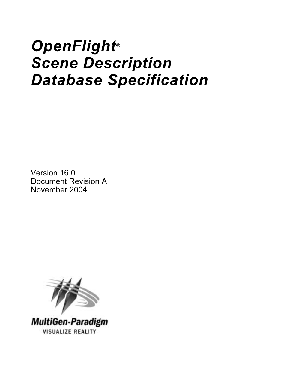 Openflight Scene Description Database Specification, Version 16.0