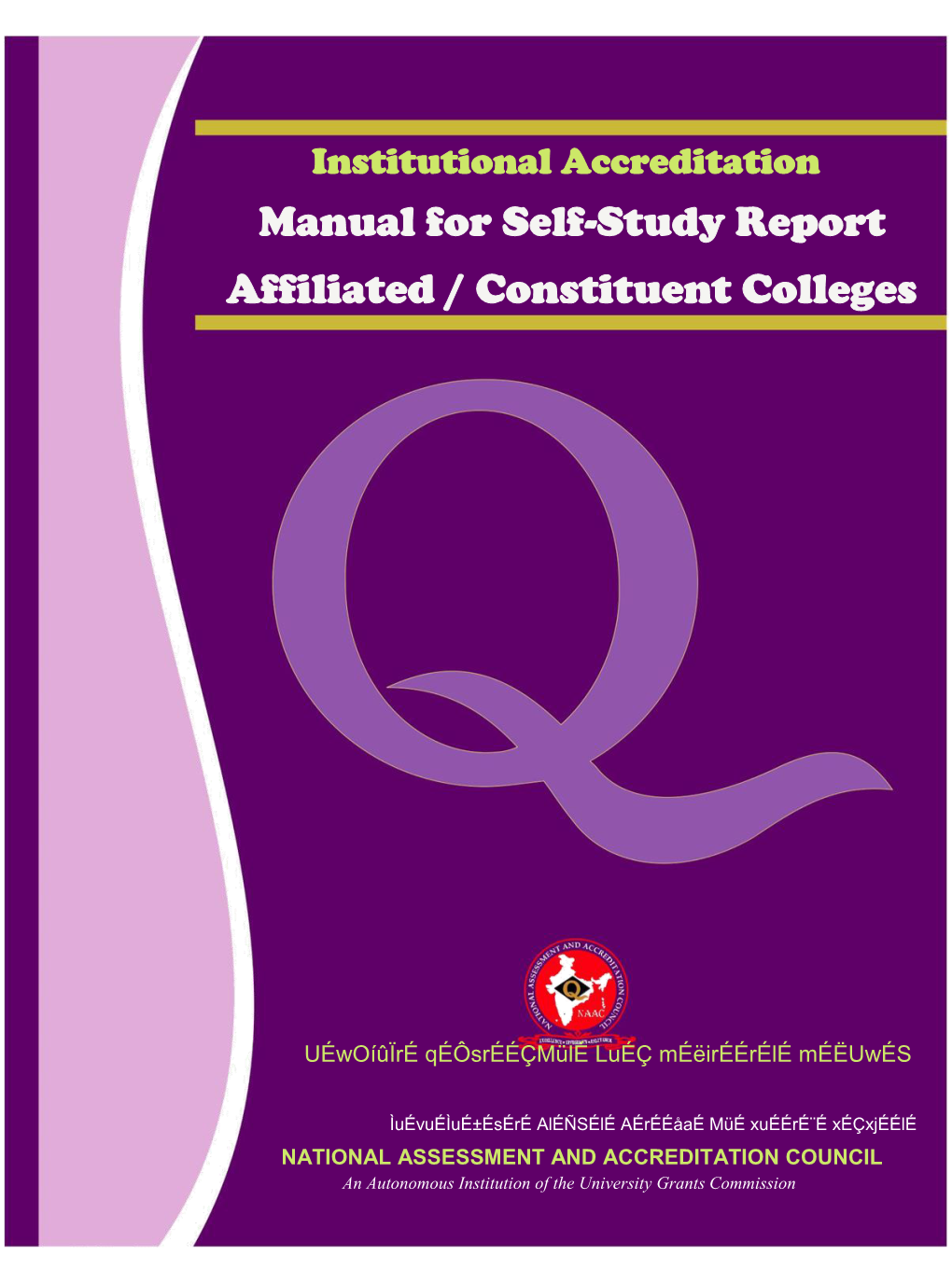 Manual for Self-Study Report Affiliated / Constituent Colleges