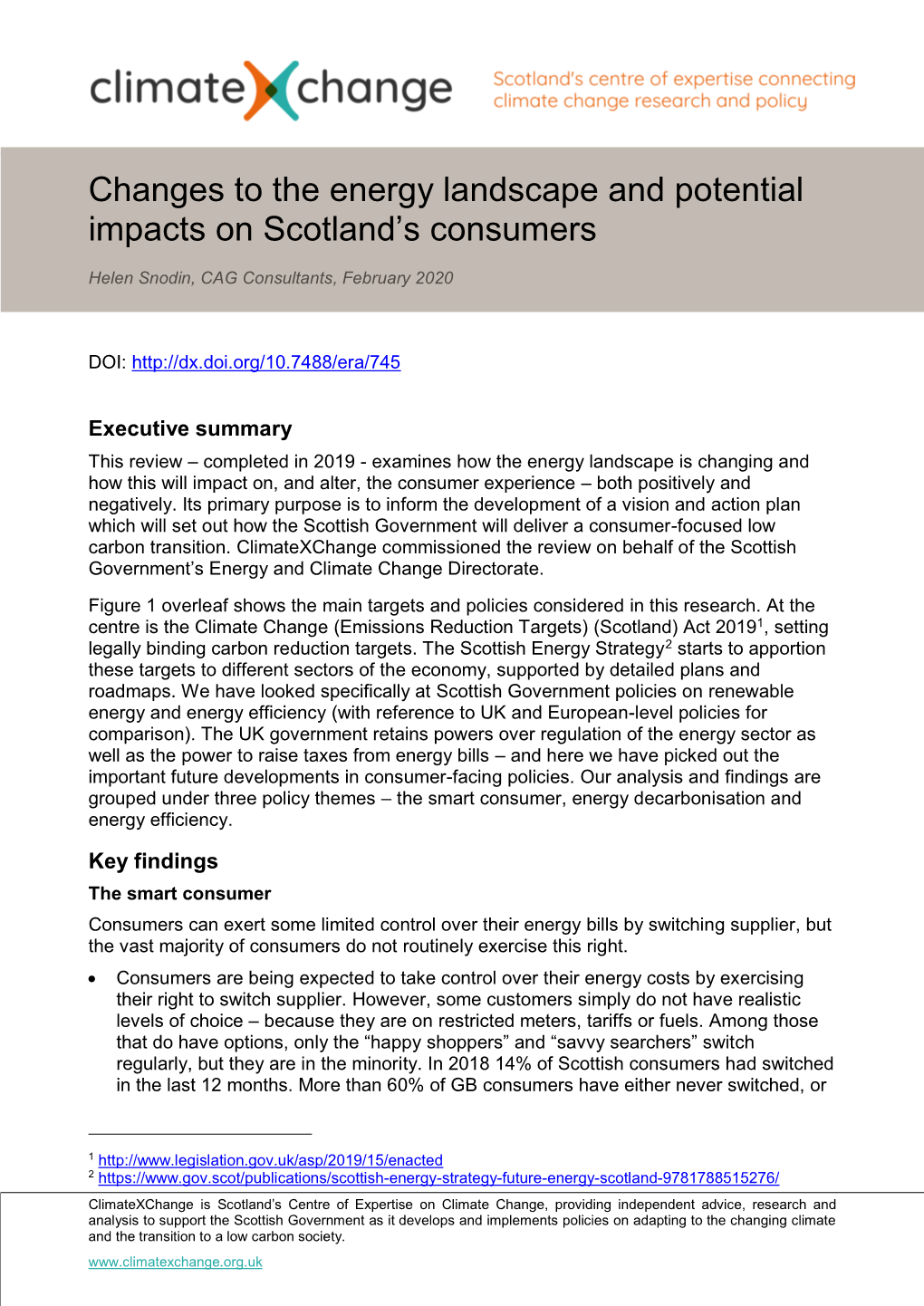 Domestic Energy Consumers