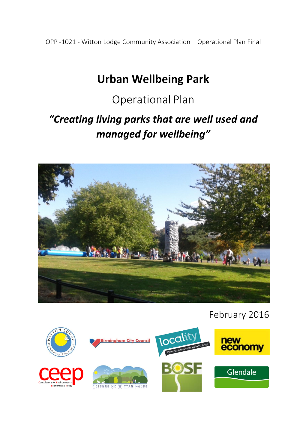 Urban Wellbeing Park Operationalplan