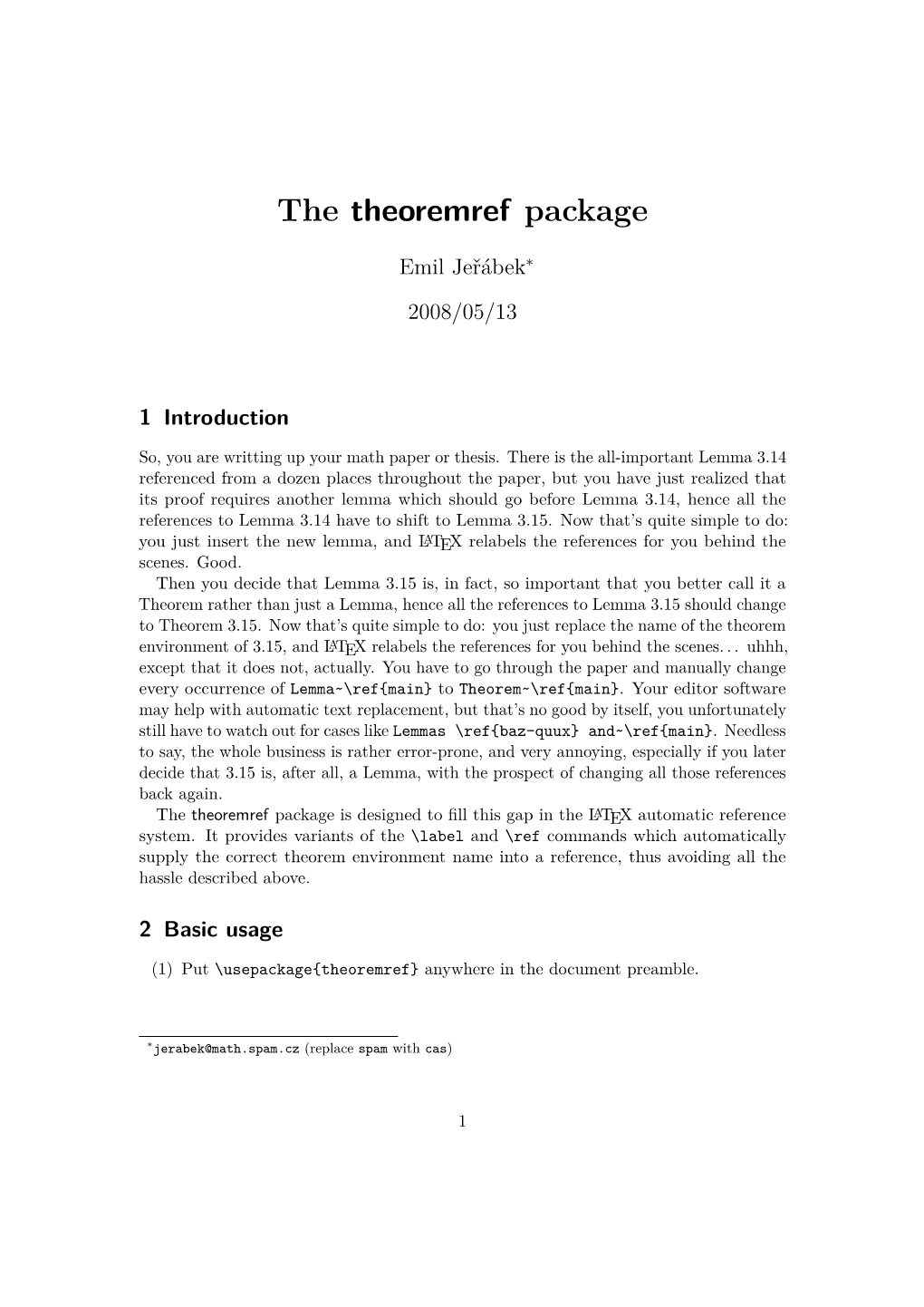 The Theoremref Package