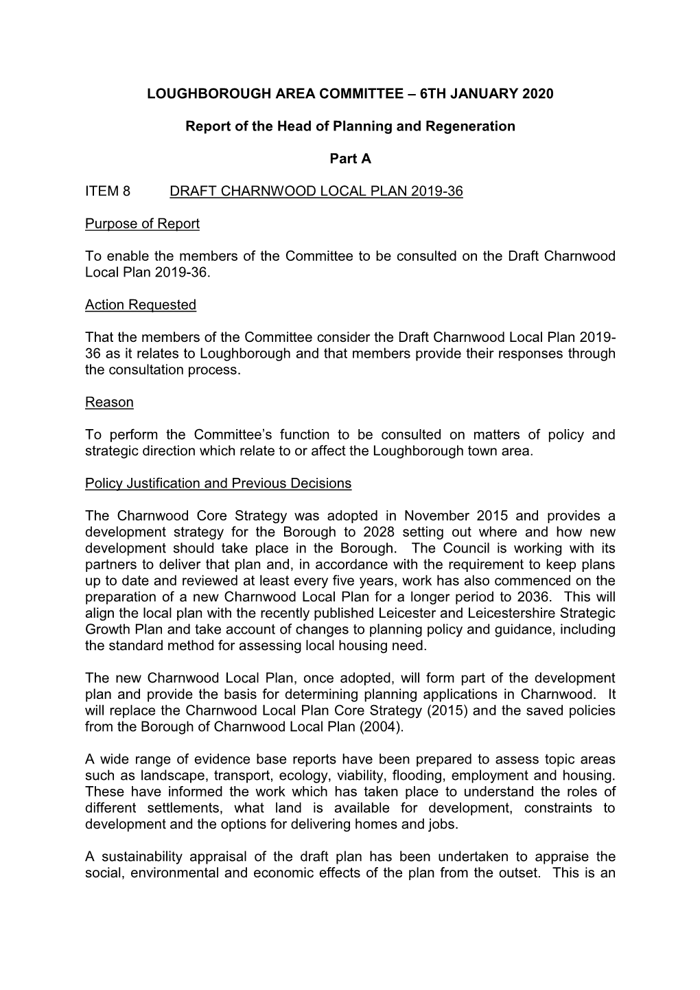 Draft Charnwood Local Plan 2019-36