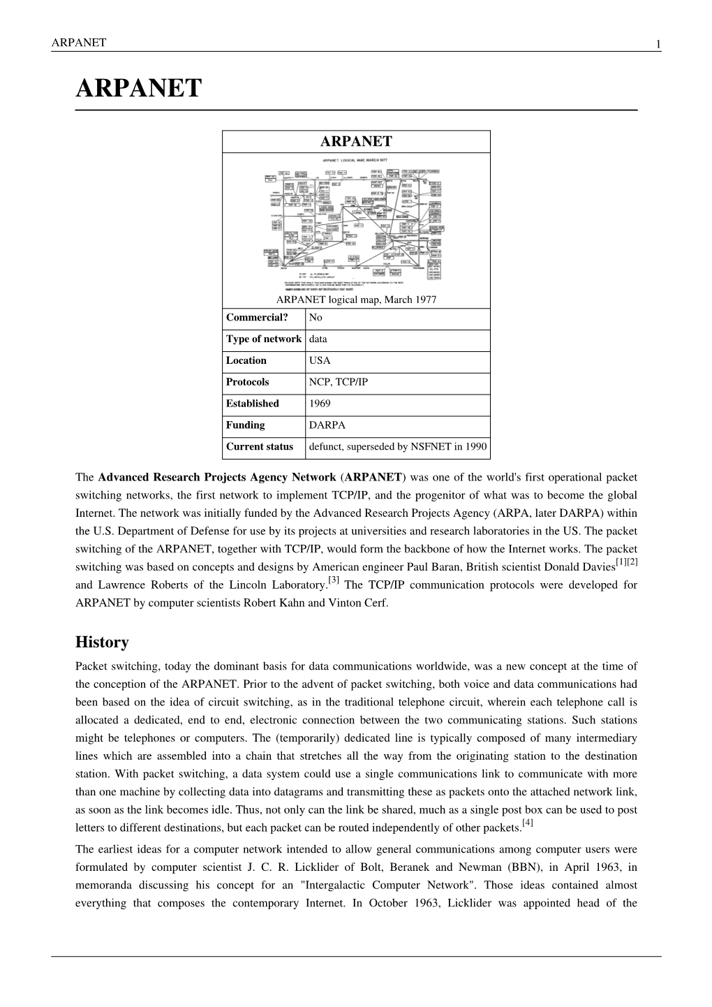 Arpanet 1 Arpanet