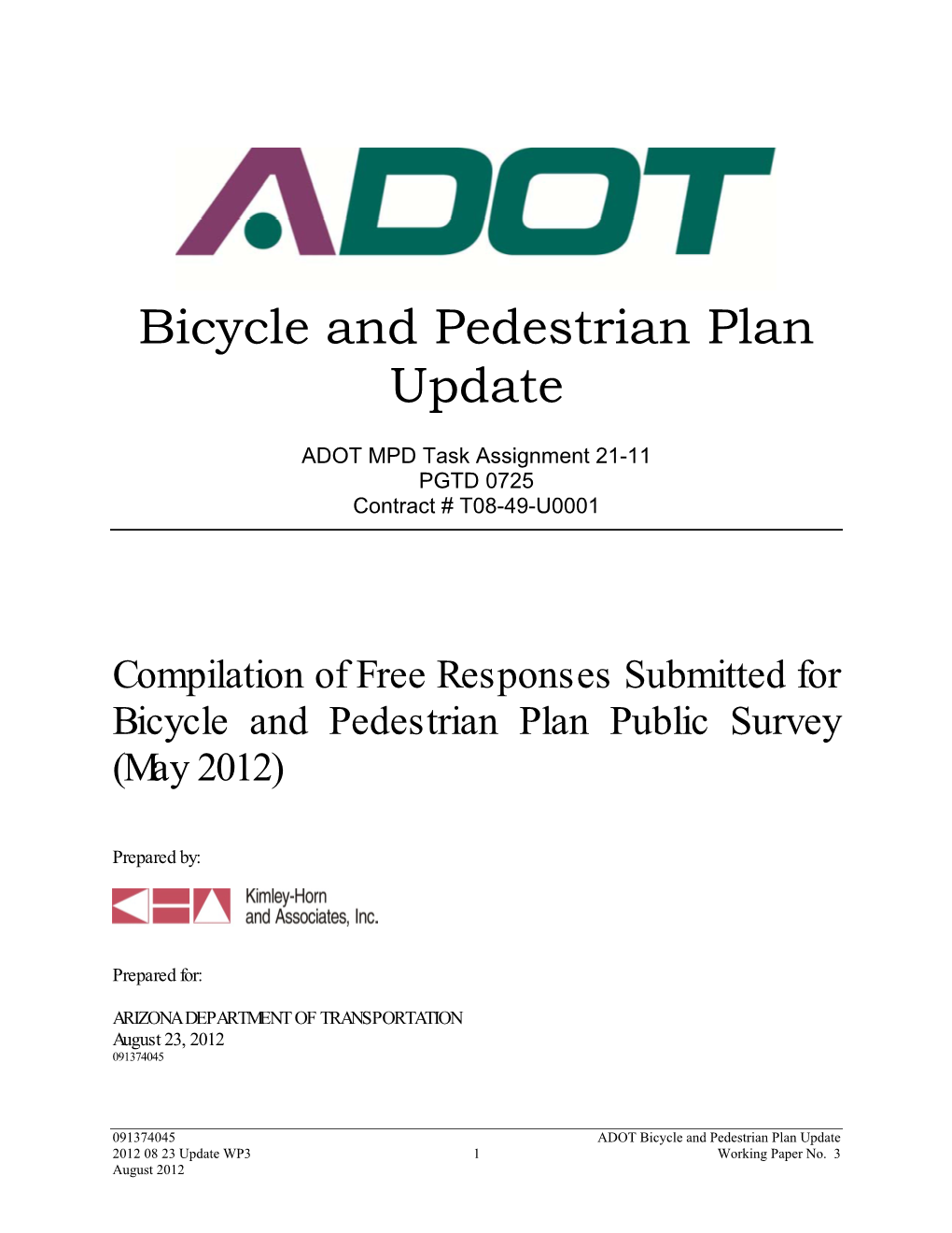 Bicycle and Pedestrian Plan Update