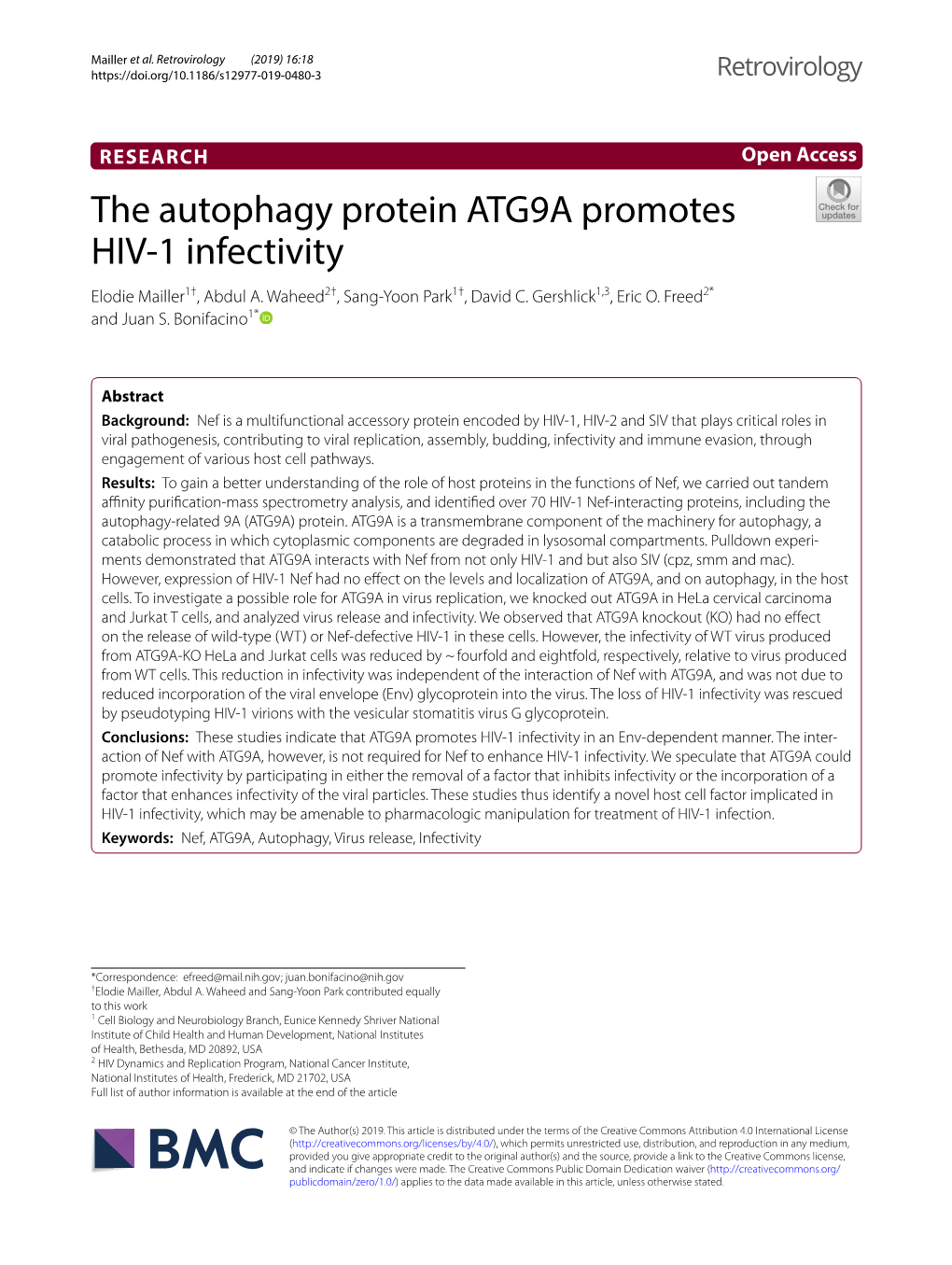 The Autophagy Protein ATG9A Promotes HIV-1 Infectivity