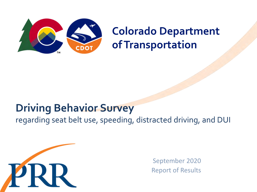 2020 CDOT Driving Behavior Survey