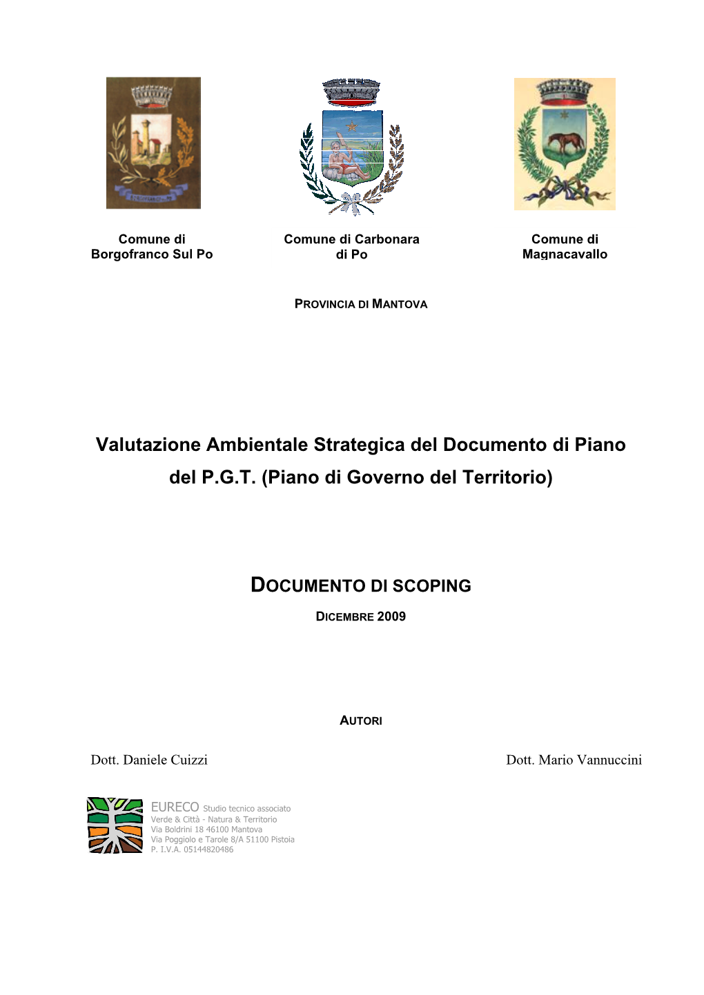 Valutazione Ambientale Strategica Del Documento Di Piano Del P.G.T
