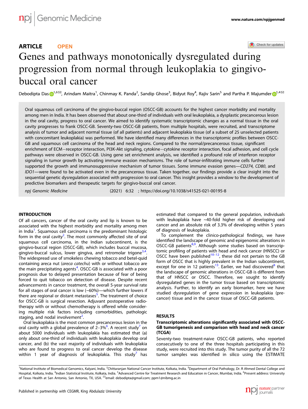 Genes and Pathways Monotonically Dysregulated During Progression