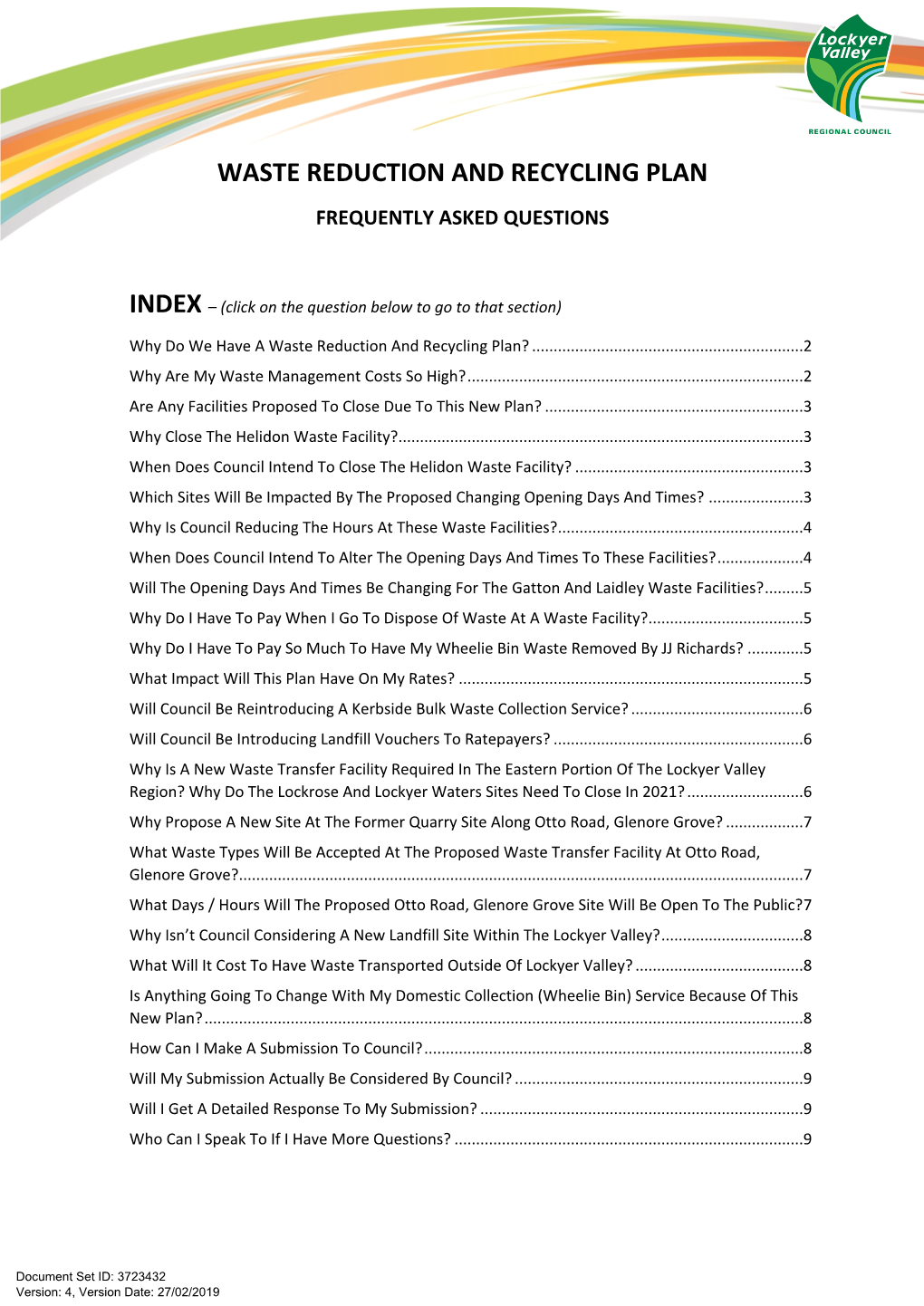 Waste Reduction & Recycling Plan