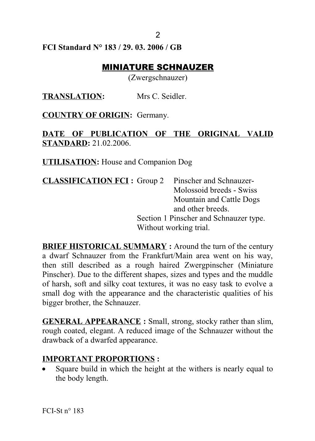 FCI Standard N 183 / 29. 03. 2006 / GB