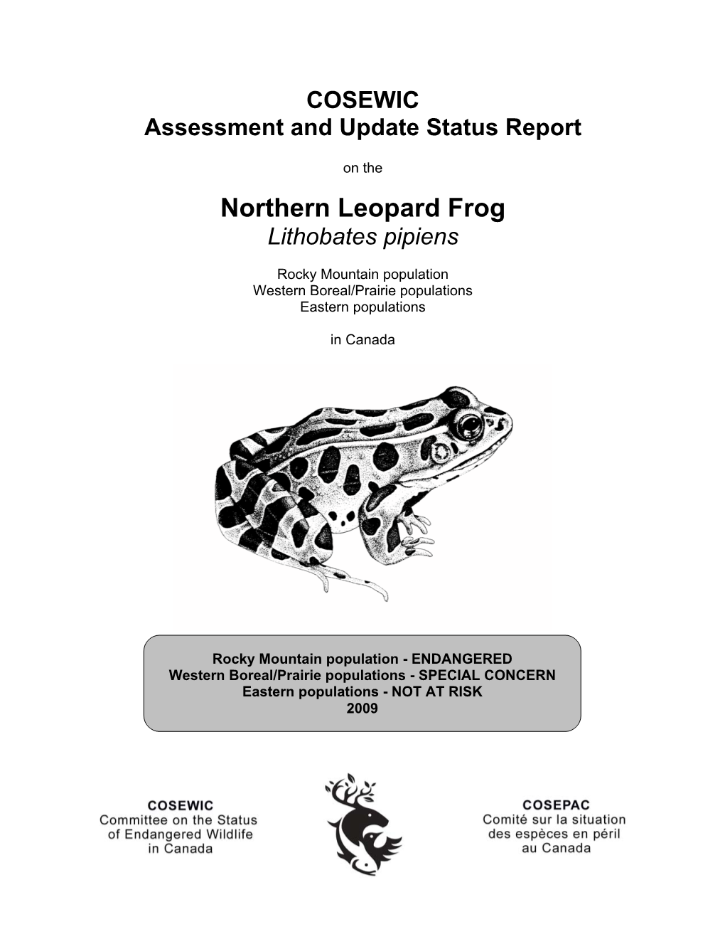 Northern Leopard Frog (Lithobates Pipiens) Prepared Under Contract with Environment Canada